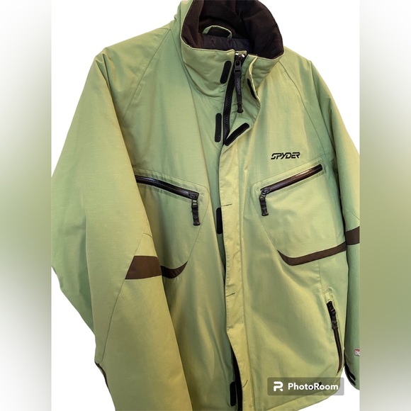 Men's Spyder Medium Green & Black Insulated Jacket EUC - Picture 13 of 14